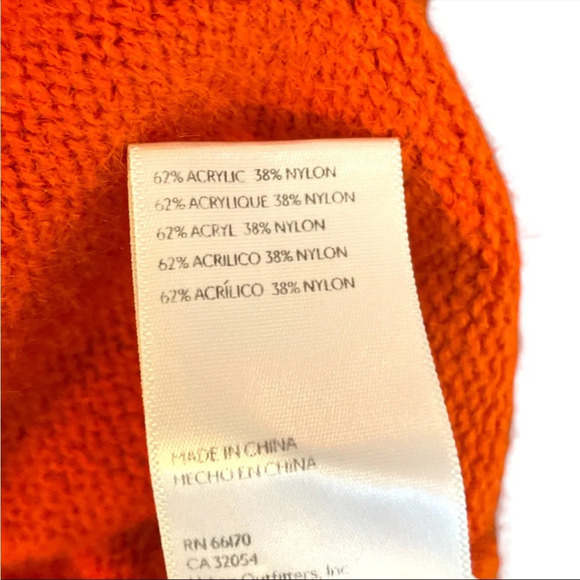 Urban Outfitters Orange Fuzzy Cropped Cardigan Vest M 70s Hippie Funky Retro - Picture 3 of 4